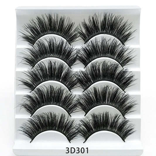 Mink False Eyelashes 3D False Eyelashes Five Pairs Of Soft Cotton Stalk Eyelashes - iztia