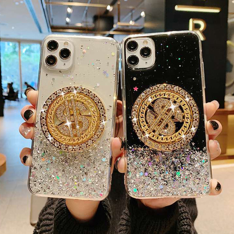 3D Diamond Dollar Turnplate Phone Case Luxury Designer - iztia