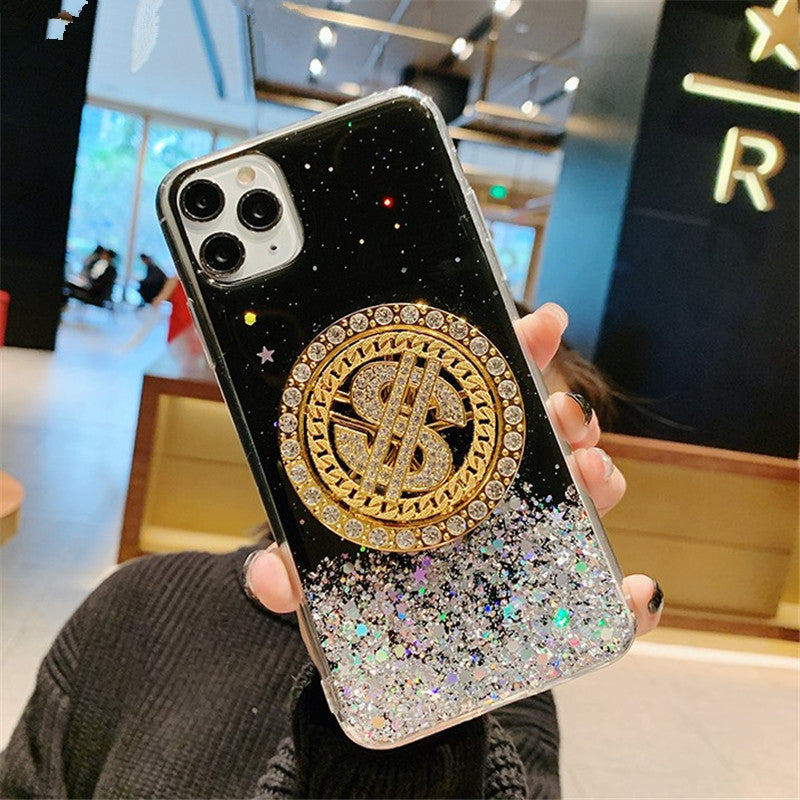 3D Diamond Dollar Turnplate Phone Case Luxury Designer - iztia