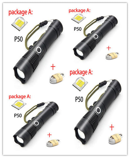 USB Charging Zoom P50 Flashlight - iztia