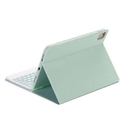 Color Flat Bluetooth Keyboard Leather Case Pen Slot - iztia