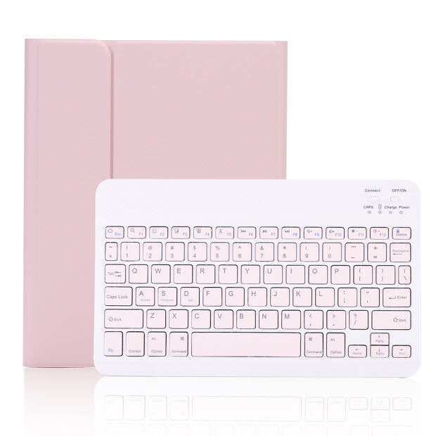 Color Flat Bluetooth Keyboard Leather Case Pen Slot - iztia