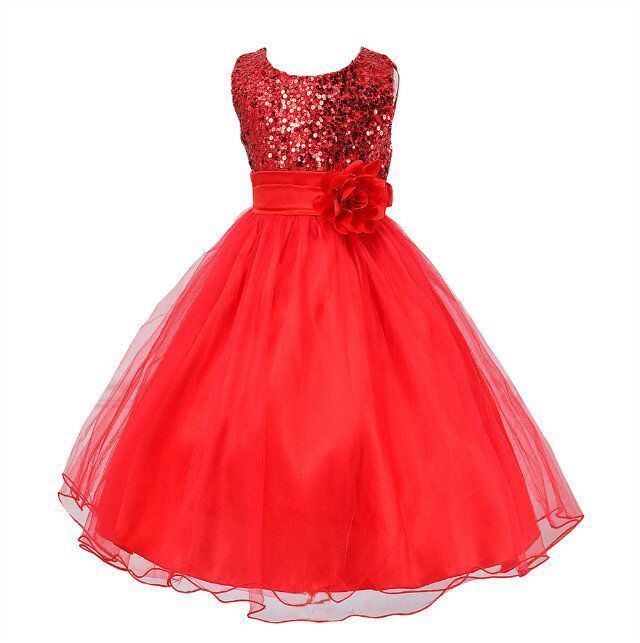 Baby Sequin Dress Flower Girl Wedding Princess Dress - iztia