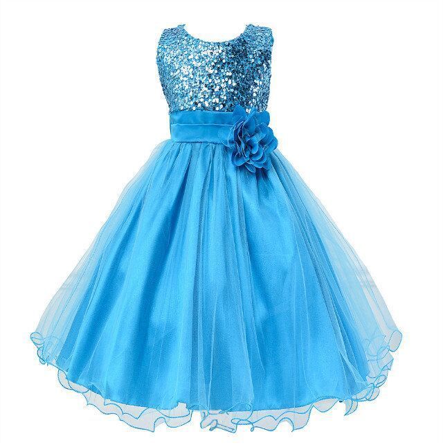 Baby Sequin Dress Flower Girl Wedding Princess Dress - iztia