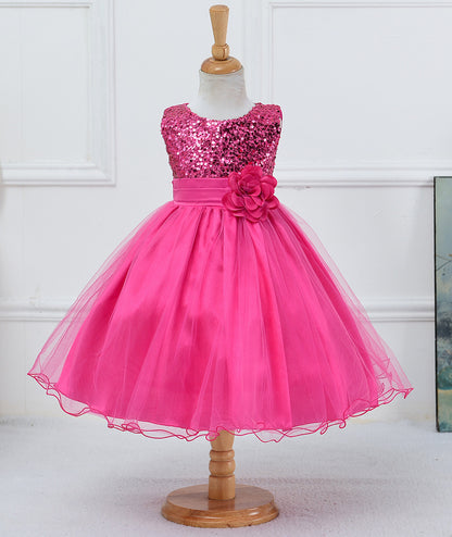 Baby Sequin Dress Flower Girl Wedding Princess Dress - iztia