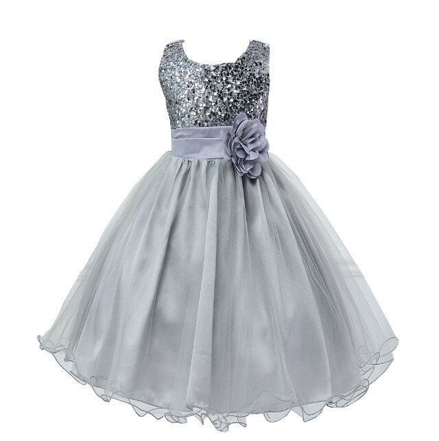 Baby Sequin Dress Flower Girl Wedding Princess Dress - iztia