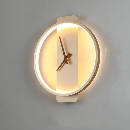 Nordic Wall Lamp Bedroom Bedside Lamp Clock Modeling Lamp - iztia