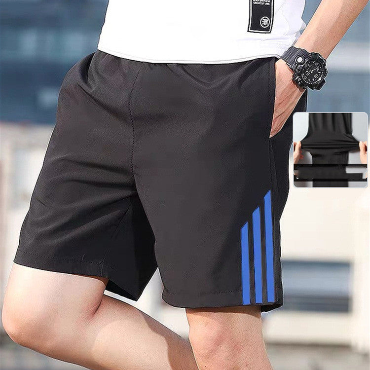 Three-bar Shorts Men's Sports Pants Quick-drying Stretch Fitness Pants - iztia