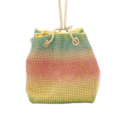 Net Red Rainbow Bucket Diamond Bag - iztia