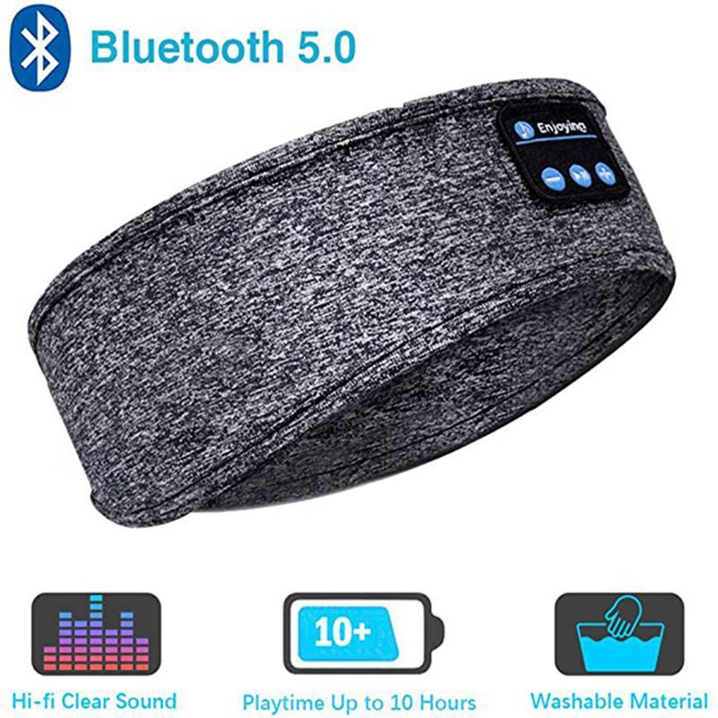 Wireless Bluetooth Sleeping Headphones Headband Thin Soft Elastic Comfortable Music Ear Phones Eye Mask For Side Sleeper Sports - iztia