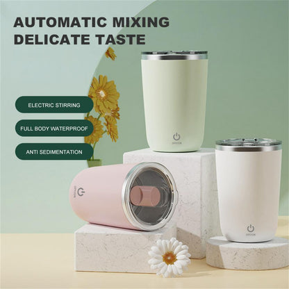 350ml Automatic Self Stirring Mug Coffee Milk Juice Mixing Cup Electric Stainless Steel Lazy Rotating Mug Magnetic Stirring Cup Kitchen Gadgets - iztia