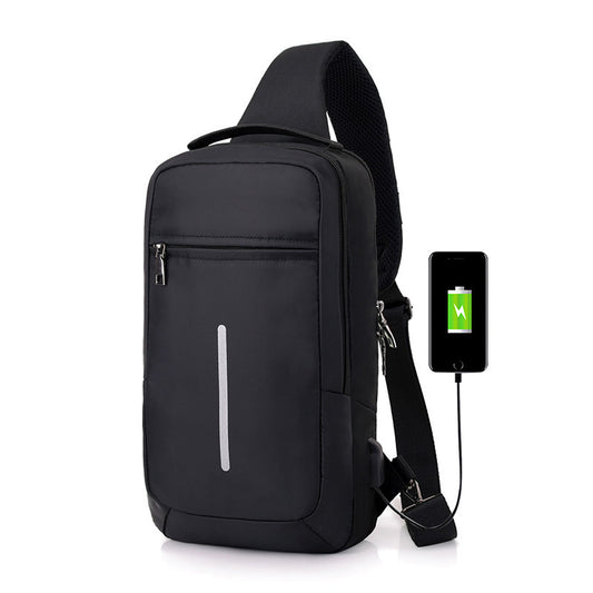 Anti-theft USB charging chest bag with you - iztia