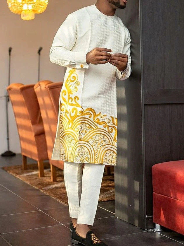 Men Leisure Set Suit Printed Shirt And Pants - iztia
