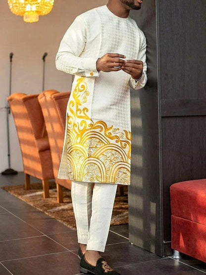 Men Leisure Set Suit Printed Shirt And Pants - iztia