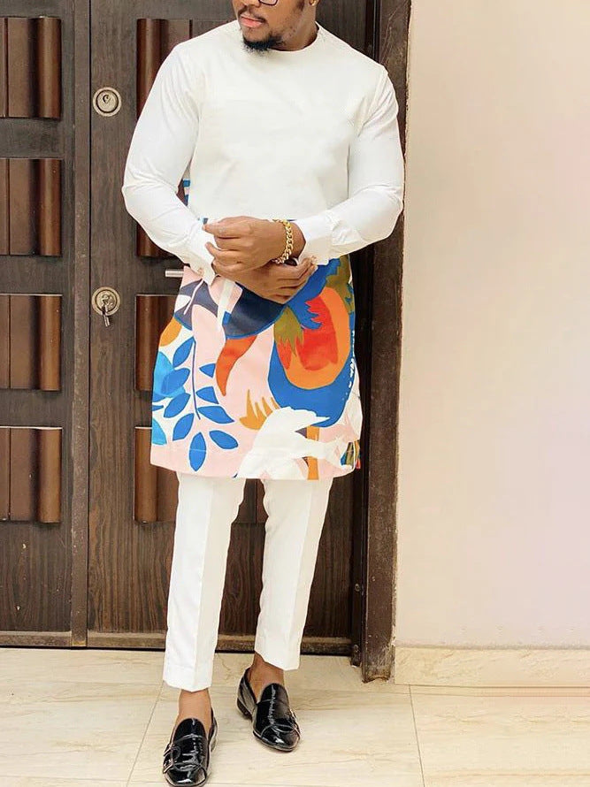 Men Leisure Set Suit Printed Shirt And Pants - iztia
