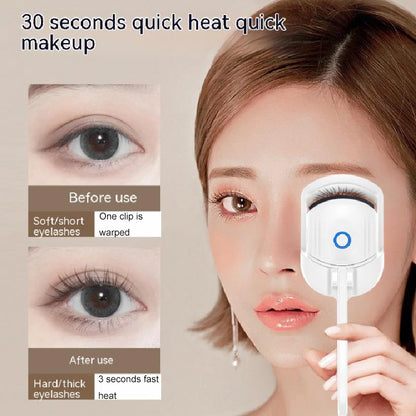 Eyelash Curler Portable Electric Heated Comb Eye Lash Long Lasting Eyelashes Curls Thermal Eyelash Curler Makeup Tools Heated Eyelash Curlers,Rechargeable Electric Eyelash Curler,Handheld Eye - iztia