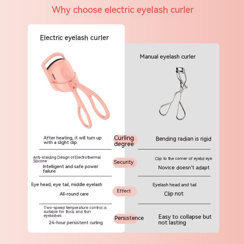 Eyelash Curler Portable Electric Heated Comb Eye Lash Long Lasting Eyelashes Curls Thermal Eyelash Curler Makeup Tools Heated Eyelash Curlers,Rechargeable Electric Eyelash Curler,Handheld Eye - iztia