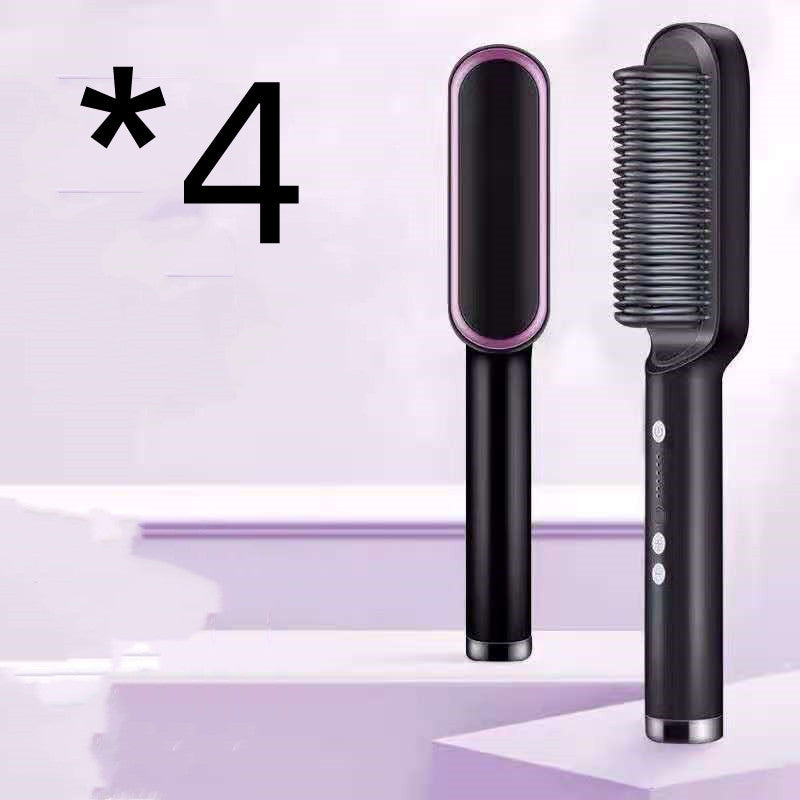 New 2 In 1 Hair Straightener Hot Comb Negative Ion Curling Tong Dual-purpose Electric Hair Brush - iztia