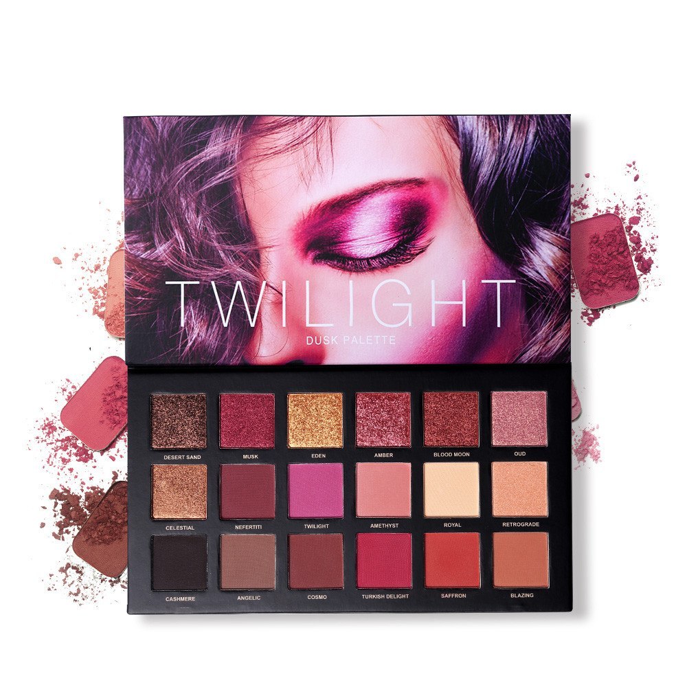 18 Colors Eye Shadow Makeup Palette Matte Shimmer Velvet Pigmented Twilight And Dusk Eyeshadow Powder Make up Cosmetics Set - iztia