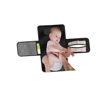 Baby Portable Foldable Washable Compact Travel Nappy Diaper Changing Mat Waterproof Baby Floor Mat Change Play Mat & Storage Bag - iztia