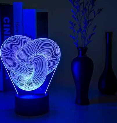 Twist Abstract LED 3D Night Light Touch Colorful Acrylic 3D Table Lamp Decoration Lighting Baby Sleeping Mood Lamp Best Gift - iztia