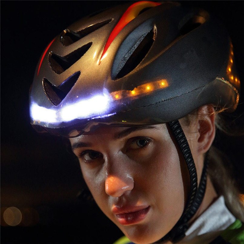 Intelligent steering helmet led bicycle equipment - iztia