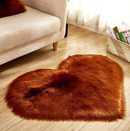 Plush Heart Shaped Carpet Non-Slip Mat Fluffy Rug Floor Mat Blanket Sofa Cushion Foot Pad Carpets For Living Room Home Decor - iztia