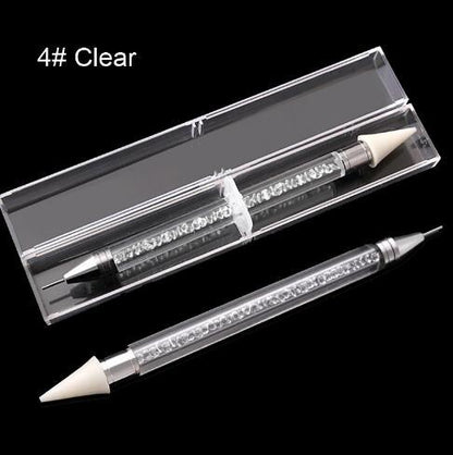 Dual-ended Nail Dotting Pen Diamond Painting Pen Crystal Beads Handle Rhinestone Studs Picker Wax Pencil Manicure - iztia