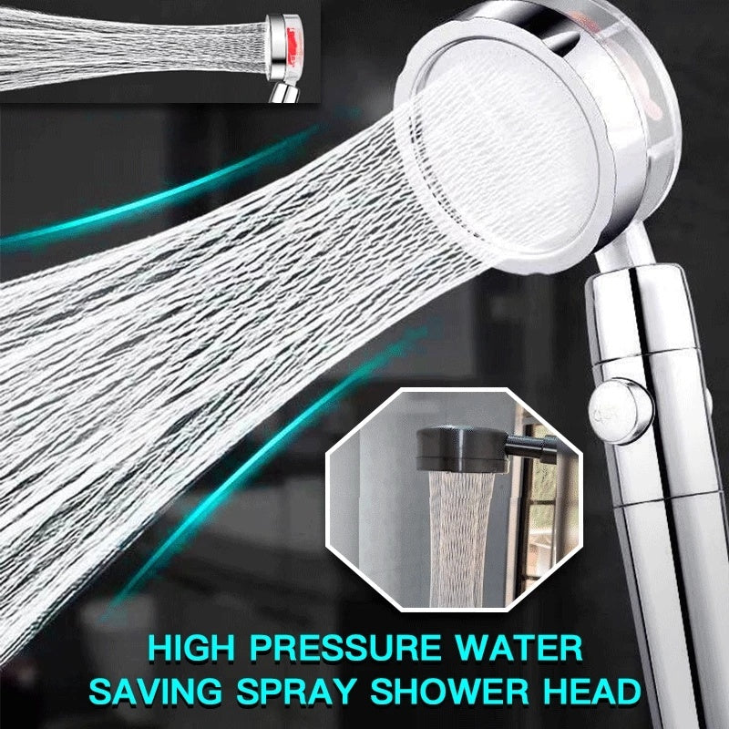 Propeller Driven Shower Head With Stop Button And Cotton Filter Turbocharged High Pressure Handheld Shower Nozzle - iztia