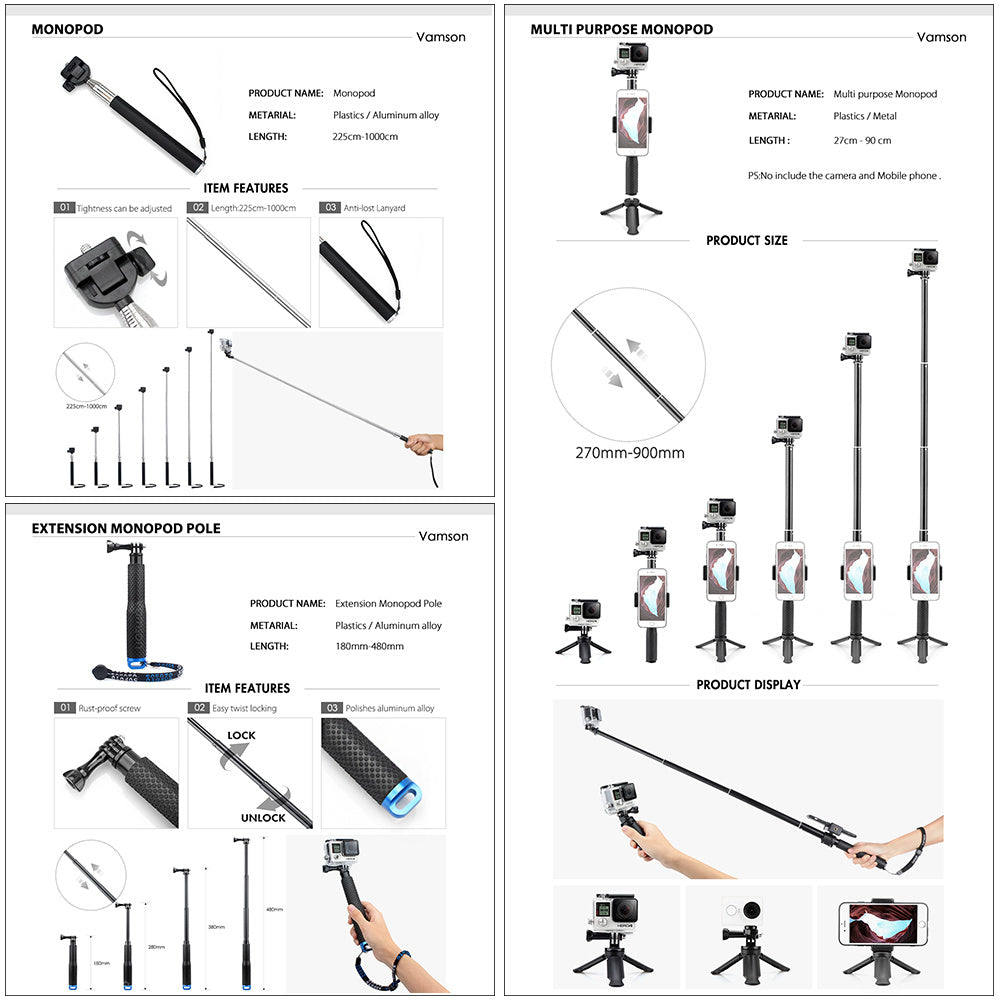 Action camera accessories - iztia