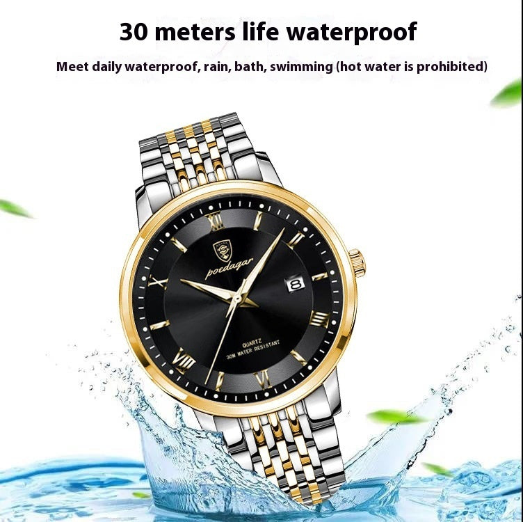 Men's Watch Waterproof Luminous Calendar Quartz Watch - iztia