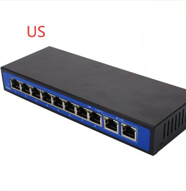 ZWD-8+2BZDW 10 Port 100M POE Switch w/ Wireless AP - 48V Ext. Power - 2.0Gbps Bandwidth - LED Indicators - iztia