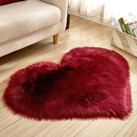 Plush Heart Shaped Carpet Non-Slip Mat Fluffy Rug Floor Mat Blanket Sofa Cushion Foot Pad Carpets For Living Room Home Decor - iztia