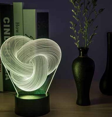 Twist Abstract LED 3D Night Light Touch Colorful Acrylic 3D Table Lamp Decoration Lighting Baby Sleeping Mood Lamp Best Gift - iztia