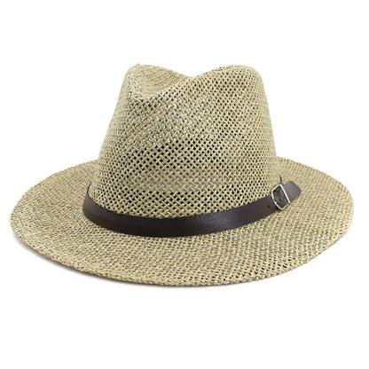 Panama Straw Hat European And American Sun Protection Summer Sun Protection Travel Beach Woven Top Hat - iztia