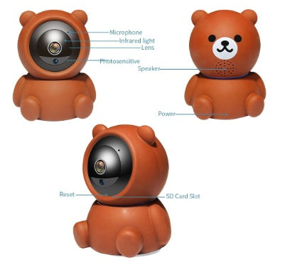 Bear Camera1080P Wifi IP Camera Auto Tracking IR Night Vision Home Security Camera - iztia