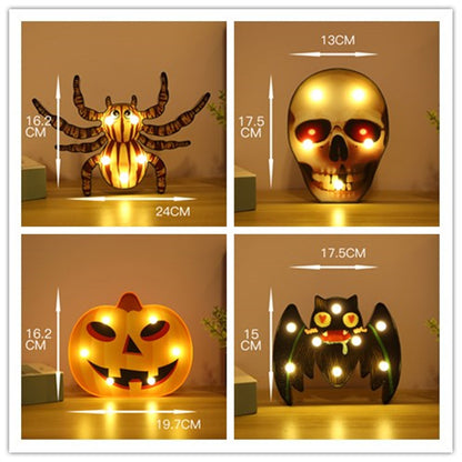 Halloween Lights Decoration LED Light Pumpkin Spider Bat Skull Outdoor Decorative Modeling Room Lights Decor Helloween Party - iztia