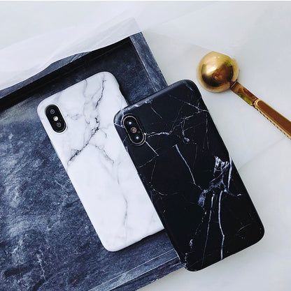 Compatible with Apple, Luxury marble phone case for iPhone 7 case for iphone X 7 6 6S 8 Plus 6S case cover XR XS MXA silicon case - iztia