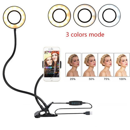 LED Selfie Ring Light for Live Adjustable Makeup Light-8cm Stand - iztia