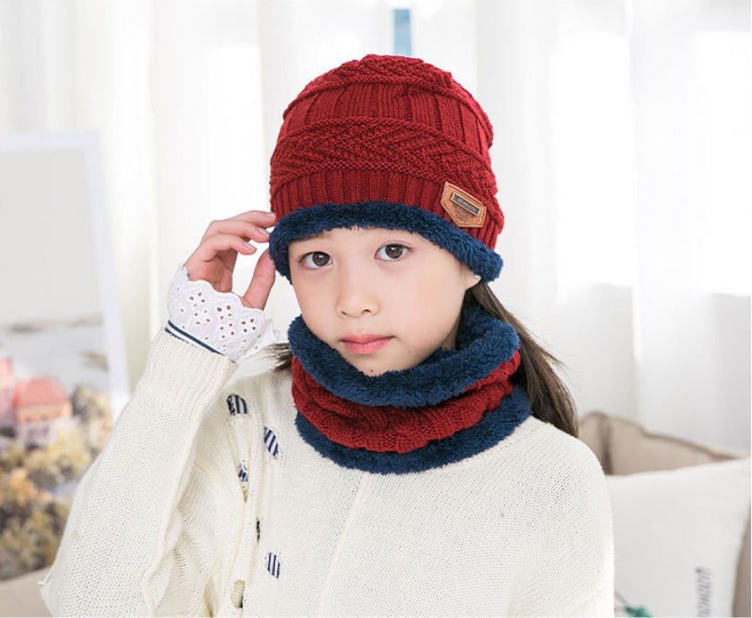 Warm knitted hat children's cap - iztia