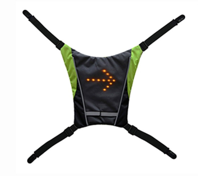 USB Rechargeable Reflective Vest Backpack with LED Turn Signal Light Remote Control Outdoor Sport Safety Bag Gear for Cycling - iztia