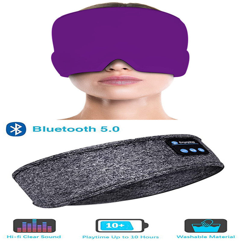 Wireless Bluetooth Sleeping Headphones Headband Thin Soft Elastic Comfortable Music Ear Phones Eye Mask For Side Sleeper Sports - iztia