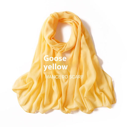 Pure Color Pearl Chiffon Scarf Headcloth Veil Chiffon Scarf - iztia