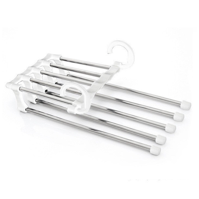 5 In 1 Wardrobe Hanger Multi-functional Clothes Hangers Pants Stainless Steel Magic Wardrobe Clothing Hangers For Clothes Rack - iztia