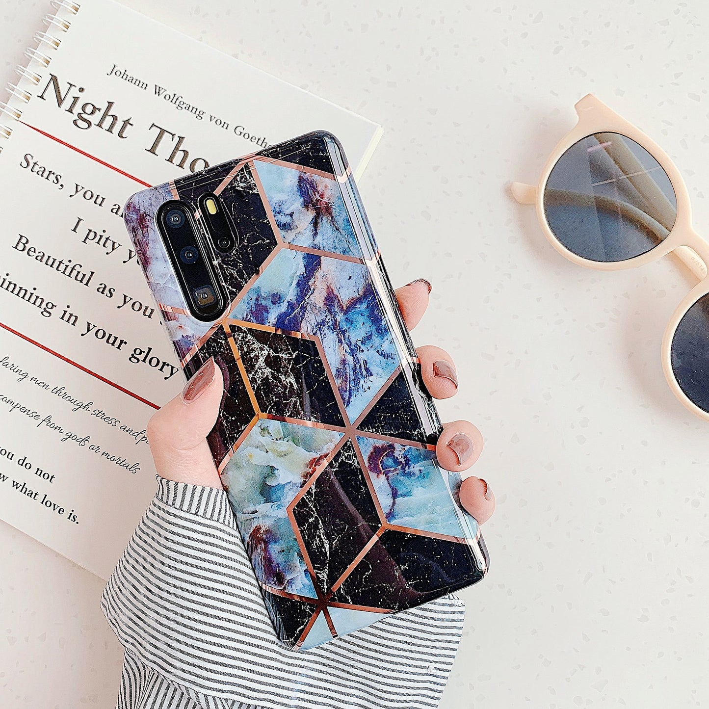 Electroplated marble mobile phone case - iztia