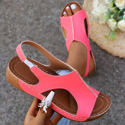 New Summer Wedges Sandals With Elastic Band Design Casual Fish Mouth Shoes For Women - iztia