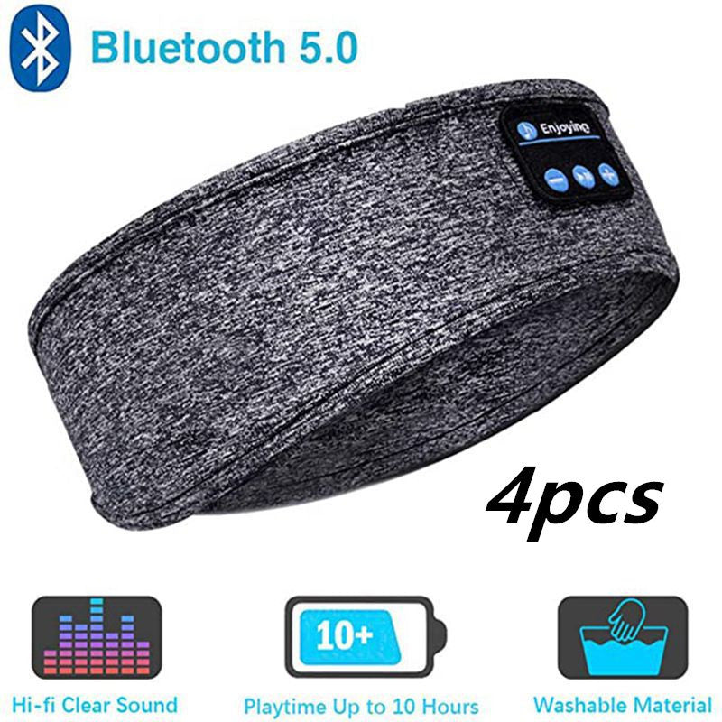 Wireless Bluetooth Sleeping Headphones Headband Thin Soft Elastic Comfortable Music Ear Phones Eye Mask For Side Sleeper Sports - iztia