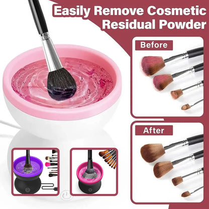 Electric Makeup Brush Cleaner Machine Portable Automatic USB Cosmetic Brush Cleaner Tools For All Size Beauty Makeup Brushes Set - iztia