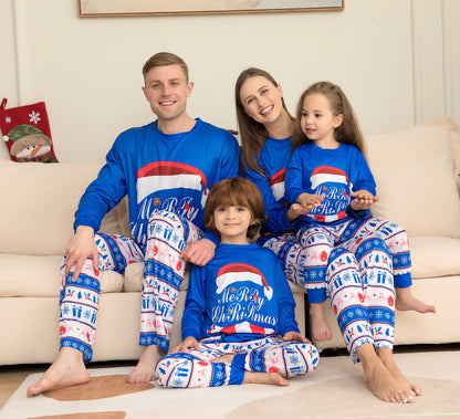 Matching Family Pajamas Sets Christmas PJ's Letter Print Top And Plaid Pants Jammies Sleepwear - iztia