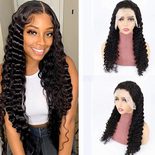 Deep Wave Lace Front Wig Human Hair - iztia